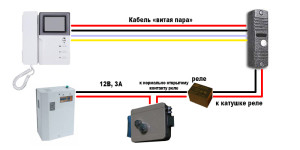 подключаем замок для видеодомофона